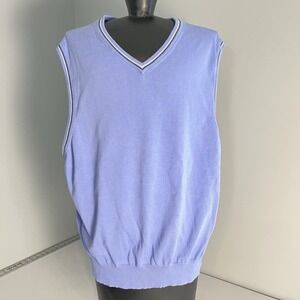 George Men's Periwinkle Blue V-Neck Sweater Vest Size‎ Large